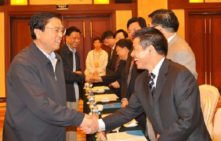 中共十八屆中央政治局常委、第十二屆全國人大常委會委員長張德江接見蔣錫培